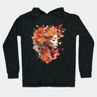 autumn girl with full of flowers Hoodie